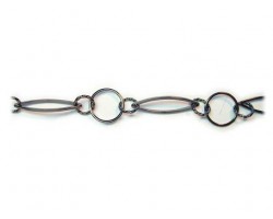 14mm Gun Metal Marquise Oval Round Chain 14mm Gun Metal Marquise Oval Round Chain