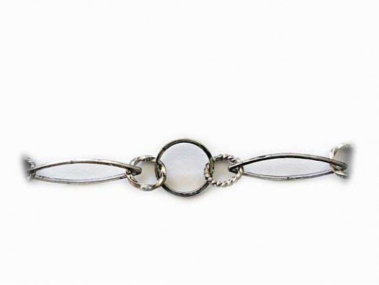 14mm Antique Silver Plate Marquise Oval Round Chain 14mm Antique Silver Plate Marquise Oval Round Chain