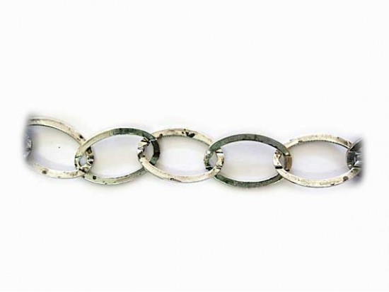 12x20mm Antique Silver Plate Oval Link Chain