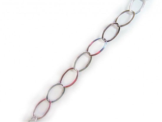 12x20mm Silver Plate Oval Link Chain