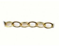 15x11mm Gold Grooved Oval Thick Chain