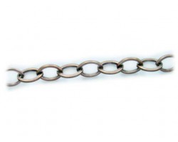 10x15mm Antique Gold Plate Thick Plain Oval Chain