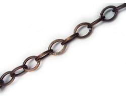 10x15mm Antique Copper Plate Thick Plain Oval Chain