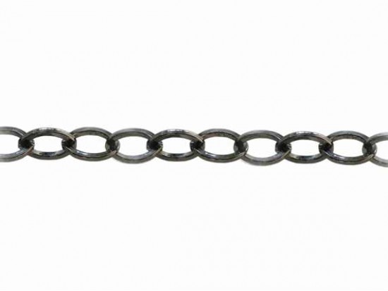 10x15mm Gun Metal Thick Plain Oval Chain