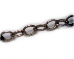 10x15mm Antique Silver Plate Thick Plain Oval Chain
