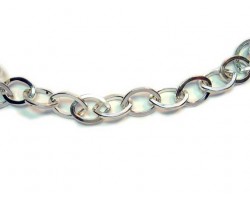10x15mm Silver Plate Thick Plain Oval Chain