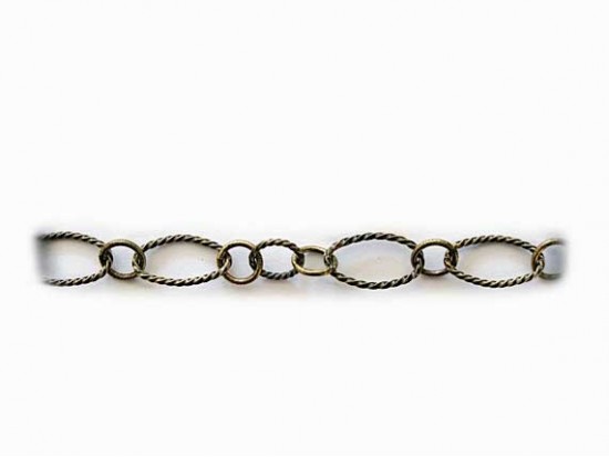 9mm Antique Gold Oval Twist Link Chain