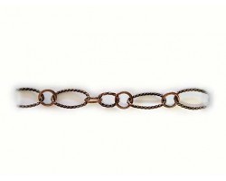 9mm Antique Copper Oval Twist Link Chain