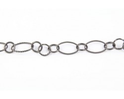 9mm Gun Metal Oval Twist Link Chain
