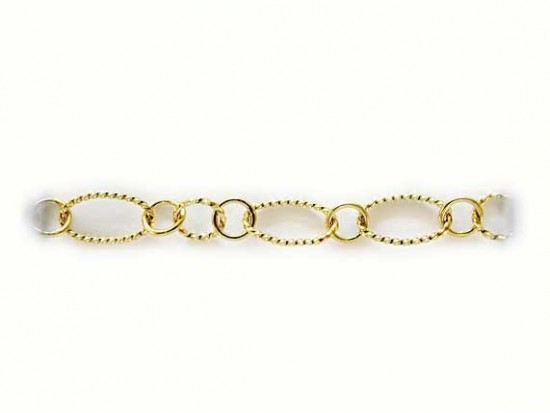 9mm Gold Oval Twist Link Chain 9mm Gold Oval Twist Link Chain