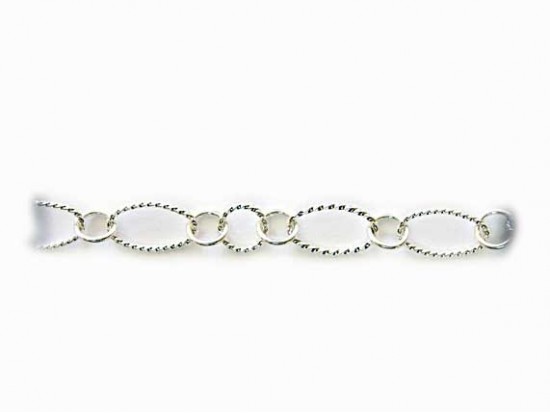 9mm Silver Oval Twist Link Chain