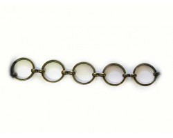 12mm Antique Gold Plate Round Flat Ring Chain