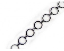 12mm Gun Metal Round Flat Ring Chain