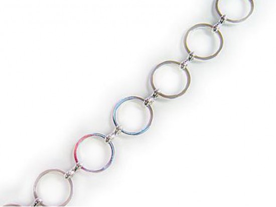 12mm Silver Plate Round Flat Ring Chain 12mm Silver Plate Round Flat Ring Chain