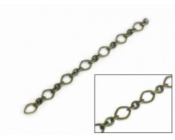 6mm Antique Gold Plate Oval and Small 3 Link Chain