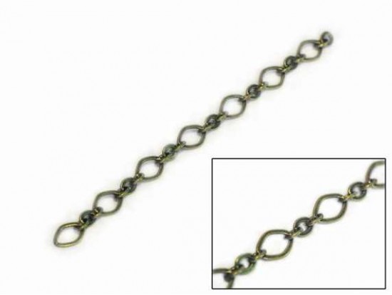 6mm Antique Gold Plate Oval and Small 3 Link Chain