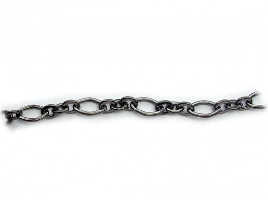 6mm Gun Metal Oval and Small 3 Link Chain
