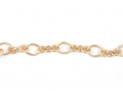 6mm Gold Plate Oval and Small 3 Link Chain