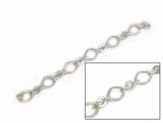 6mm Silver Plate Oval and Small 3 Link Chain