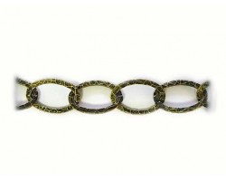 14x20mm Antique Gold Plate Hammered Oval Chain