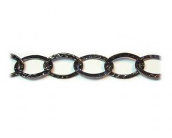 14x20mm Gun Metal Hammered Oval Chain