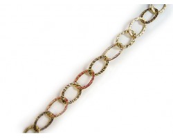 14x20mm Gold Plate Hammered Oval Chain