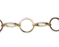 34mm Gold Plate Round and Oval Plain Chain