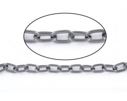 6mm Gun Metal Heavy Flat Oval Link Chain