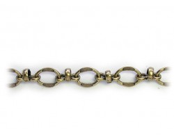 8mm Antique Gold Flat Oval with Smaller Cross Link Chain