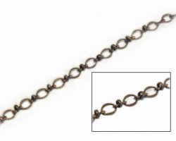 8mm Antique Copper Flat Oval with Smaller Cross Link Chain