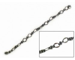 8mm Gun Metal Flat Oval with Smaller Cross Link Chain
