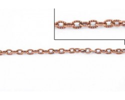 4mm Antique Copper Small Oval Etched Link