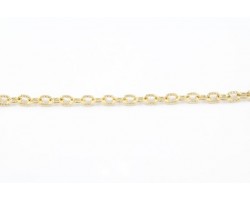 4mm Gold Small Oval Etched Link
