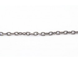 4mm Antique Nickel Small Oval Etched Link