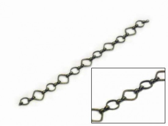 8mm Antique Gold Round and Diamond Shaped Link Chain