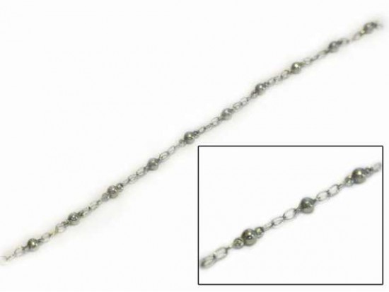 Nickle Silver Plate 3mm Round Ball Curb Link Chain