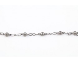 Gun Metal 3mm Round Ball Curb Link Chain