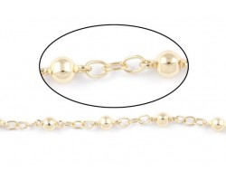 Gold Plate 3mm Round Ball Curb Link Chain