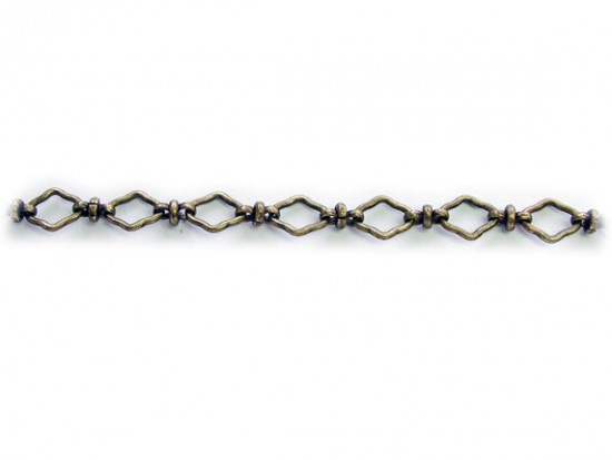 9mm Antique Gold Rounded Diamond Link Chain
