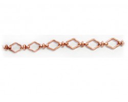 9mm Antique Copper Rounded Diamond Link Chain