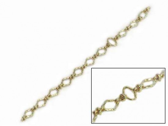 9mm Gold Plate Rounded Diamond Link Chain 9mm Gold Plate Rounded Diamond Link Chain