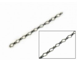 9mm Antique Nickel Rounded Diamond Link Chain