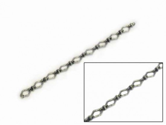 9mm Antique Nickel Rounded Diamond Link Chain