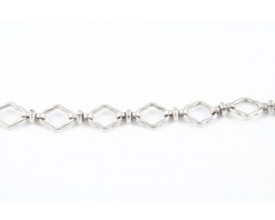 9mm Antique Silver Rounded Diamond Link Chain