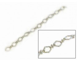 9mm Silver Plate Rounded Diamond Link Chain