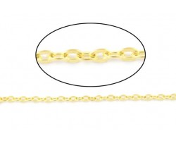 3mm Gold Flat Oval Chain Link