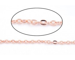 3mm Rose Gold Flat Oval Chain Link