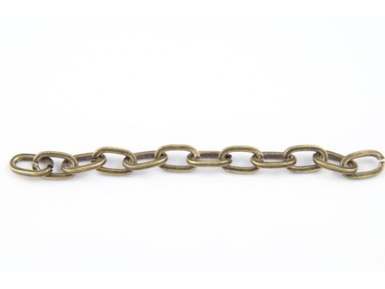 8mm Antique Gold Plain Oval Link Chain 8mm Antique Gold Plain Oval Link Chain