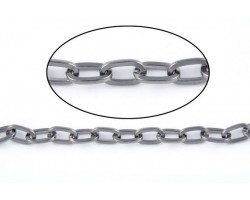 8mm Gun Metal Plain Oval Link Chain