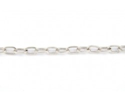 8mm Antique Silver Plain Oval Link Chain